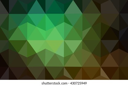 Dark green polygonal illustration, which consist of triangles. Geometric background in Origami style with gradient. Triangular design for your business.