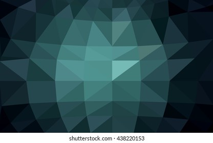 Dark green polygonal illustration, which consist of triangles. Triangular design for your business. Geometric background in Origami style with gradient.