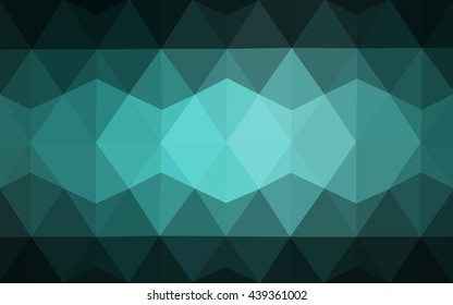 Dark green polygonal illustration, which consist of triangles. Geometric background in Origami style with gradient. Triangular design for your business.