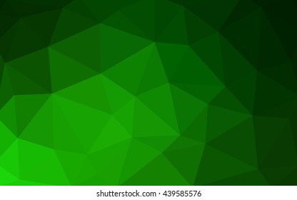 Dark green polygonal illustration, which consist of triangles. Triangular design for your business. Geometric background in Origami style with gradient.