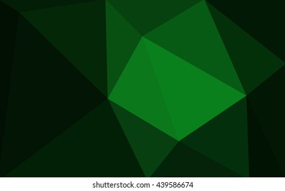 Dark green polygonal illustration, which consist of triangles. Geometric background in Origami style with gradient. Triangular design for your business.