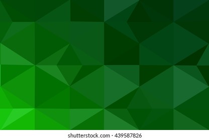 Dark green polygonal illustration, which consist of triangles. Geometric background in Origami style with gradient. Triangular design for your business.