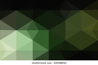Dark green polygonal illustration, which consist of triangles. Geometric background in Origami style with gradient. Triangular design for your business.