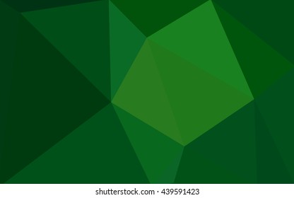 Dark green polygonal illustration, which consist of triangles. Geometric background in Origami style with gradient. Triangular design for your business.