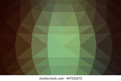 Dark green polygonal illustration, which consist of triangles. Triangular design for your business. Geometric background in Origami style with gradient.