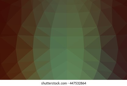 Dark green polygonal illustration, which consist of triangles. Triangular design for your business. Geometric background in Origami style with gradient.
