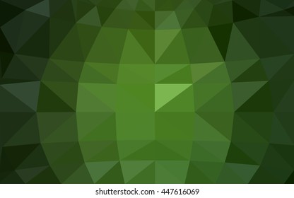 Dark green polygonal illustration, which consist of triangles. Triangular design for your business. Geometric background in Origami style with gradient.