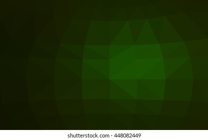 Dark green polygonal illustration, which consist of triangles. Triangular design for your business. Geometric background in Origami style with gradient.