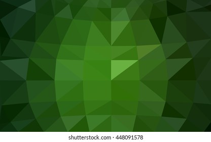 Dark green polygonal illustration, which consist of triangles. Triangular design for your business. Geometric background in Origami style with gradient.