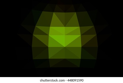 Dark green polygonal illustration, which consist of triangles. Triangular design for your business. Geometric background in Origami style with gradient.