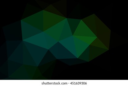 Dark green polygonal illustration, which consist of triangles. Triangular design for your business. Geometric background in Origami style with gradient.