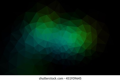 Dark green polygonal illustration, which consist of triangles. Geometric background in Origami style with gradient. Triangular design for your business.