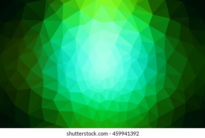 Dark green polygonal illustration, which consist of triangles. Geometric background in Origami style with gradient. Triangular design for your business.