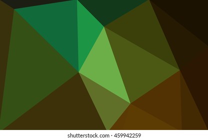 Dark green polygonal illustration, which consist of triangles. Geometric background in Origami style with gradient. Triangular design for your business.