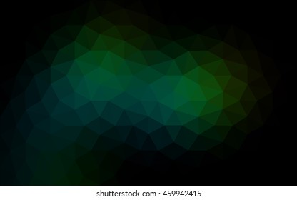 Dark green polygonal illustration, which consist of triangles. Geometric background in Origami style with gradient. Triangular design for your business.