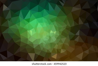 Dark green polygonal illustration, which consist of triangles. Geometric background in Origami style with gradient. Triangular design for your business.