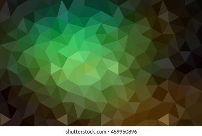 Dark green polygonal illustration, which consist of triangles. Geometric background in Origami style with gradient. Triangular design for your business.