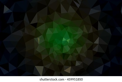 Dark green polygonal illustration, which consist of triangles. Geometric background in Origami style with gradient. Triangular design for your business.