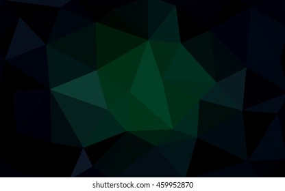 Dark green polygonal illustration, which consist of triangles. Triangular design for your business. Geometric background in Origami style with gradient.