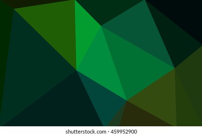 Dark green polygonal illustration, which consist of triangles. Geometric background in Origami style with gradient. Triangular design for your business.