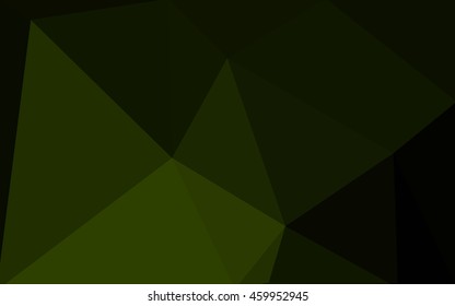 Dark green polygonal illustration, which consist of triangles. Geometric background in Origami style with gradient. Triangular design for your business.