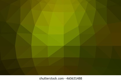 Dark green polygonal illustration, which consist of triangles. Triangular design for your business. Geometric background in Origami style with gradient.
