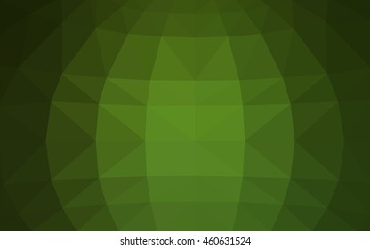Dark green polygonal illustration, which consist of triangles. Triangular design for your business. Geometric background in Origami style with gradient.