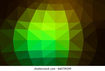 Dark green polygonal illustration, which consist of triangles. Triangular design for your business. Geometric background in Origami style with gradient.