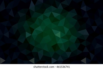 Dark green polygonal illustration, which consist of triangles. Geometric background in Origami style with gradient. Triangular design for your business.