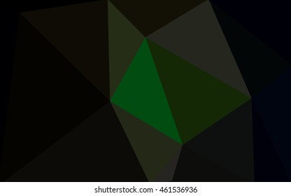 Dark green polygonal illustration, which consist of triangles. Geometric background in Origami style with gradient. Triangular design for your business.
