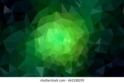Dark green polygonal illustration, which consist of triangles. Geometric background in Origami style with gradient. Triangular design for your business.