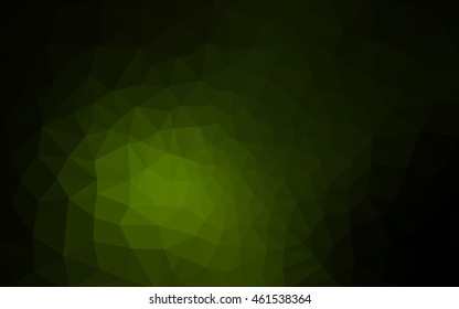 Dark green polygonal illustration, which consist of triangles. Geometric background in Origami style with gradient. Triangular design for your business.