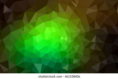 Dark green polygonal illustration, which consist of triangles. Geometric background in Origami style with gradient. Triangular design for your business.
