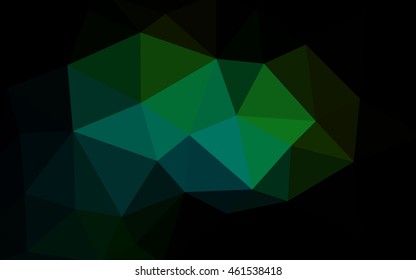 Dark green polygonal illustration, which consist of triangles. Triangular design for your business. Geometric background in Origami style with gradient.