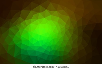 Dark green polygonal illustration, which consist of triangles. Geometric background in Origami style with gradient. Triangular design for your business.