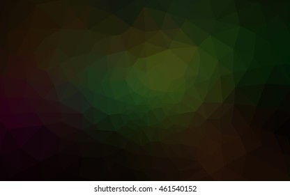Dark green polygonal illustration, which consist of triangles. Geometric background in Origami style with gradient. Triangular design for your business.