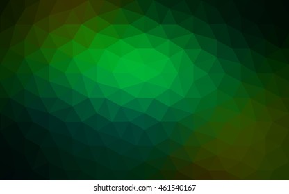 Dark green polygonal illustration, which consist of triangles. Geometric background in Origami style with gradient. Triangular design for your business.