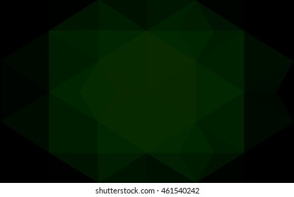 Dark green polygonal illustration, which consist of triangles. Geometric background in Origami style with gradient. Triangular design for your business.