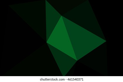 Dark green polygonal illustration, which consist of triangles. Geometric background in Origami style with gradient. Triangular design for your business.