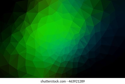 Dark green polygonal illustration, which consist of triangles. Geometric background in Origami style with gradient. Triangular design for your business.