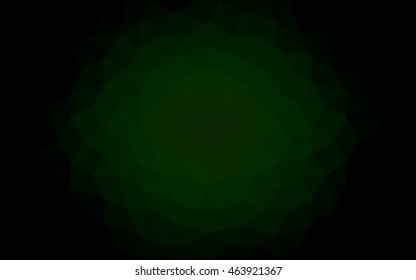 Dark green polygonal illustration, which consist of triangles. Geometric background in Origami style with gradient. Triangular design for your business.