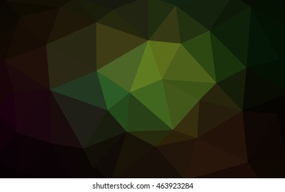 Dark green polygonal illustration, which consist of triangles. Triangular design for your business. Geometric background in Origami style with gradient.