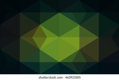 Dark green polygonal illustration, which consist of triangles. Geometric background in Origami style with gradient. Triangular design for your business.