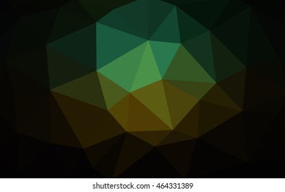 Dark green, polygonal illustration, which consist of triangles. Triangular design for your business. Geometric background in Origami style with gradient.