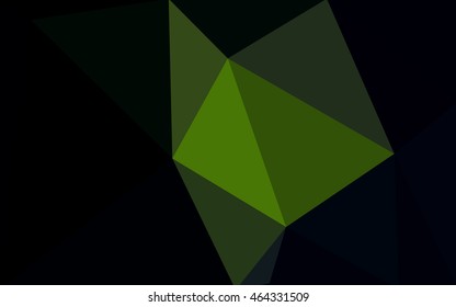 Dark green polygonal illustration, which consist of triangles. Geometric background in Origami style with gradient. Triangular design for your business.