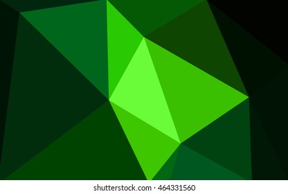 Dark green polygonal illustration, which consist of triangles. Geometric background in Origami style with gradient. Triangular design for your business.
