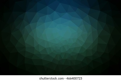 Dark green polygonal illustration, which consist of triangles. Geometric background in Origami style with gradient. Triangular design for your business.