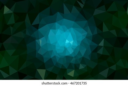 Dark green polygonal illustration, which consist of triangles. Geometric background in Origami style with gradient. Triangular design for your business.