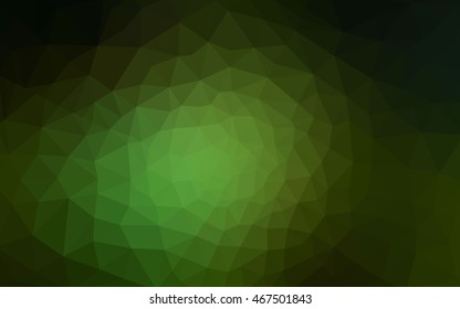 Dark green polygonal illustration, which consist of triangles. Geometric background in Origami style with gradient. Triangular design for your business.