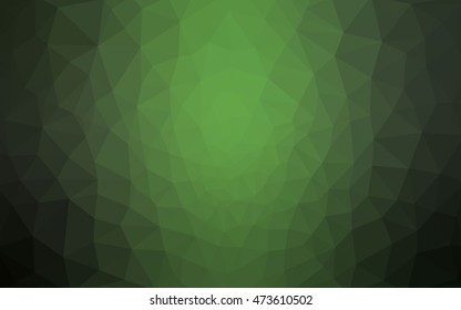 Dark green polygonal illustration, which consist of triangles. Geometric background in Origami style with gradient. Triangular design for your business.